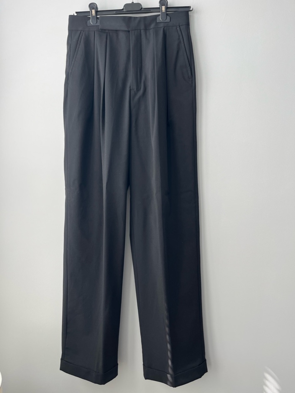 Zara Black Pleated Straight Trousers